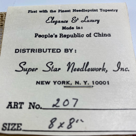 Elegance & Luxury Needlepoint Tapestry Vintage 8x8 Blue Bird - Picture 4 of 4